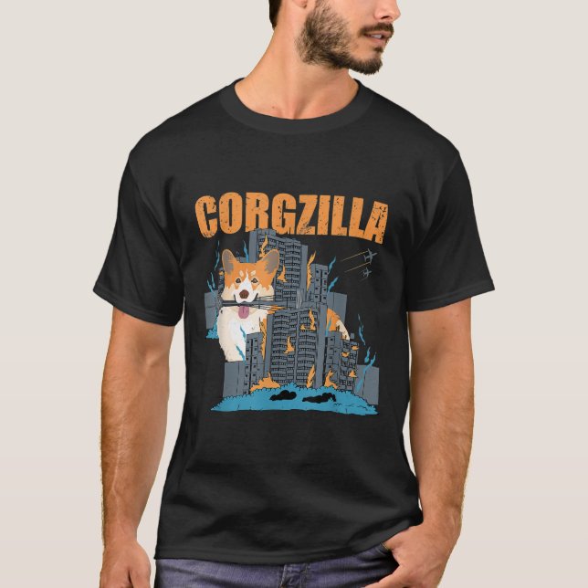 Camiseta Corgzilla Funny Pembroke Welsh Corgi Mascota Perro (Anverso)