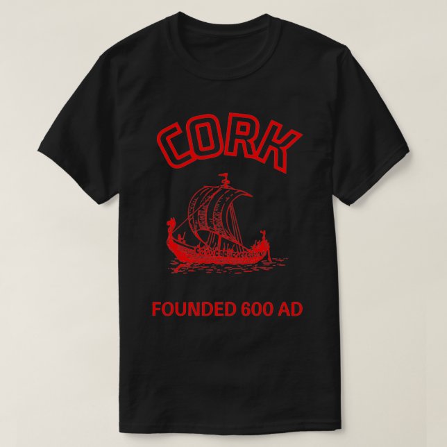 CAMISETA CORK ESTABLECIDO 600 AD RED FONT (Diseño del anverso)