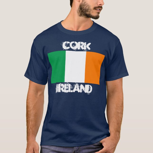 Camiseta Cork, Irlanda con bandera irlandesa (Anverso)