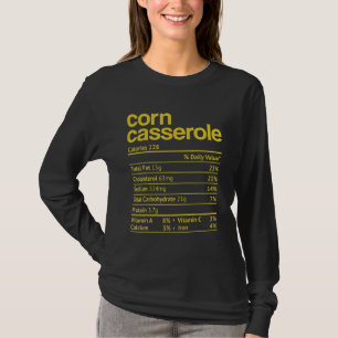 Camiseta Corn Casserole Nutrition Fact Thankending Christm