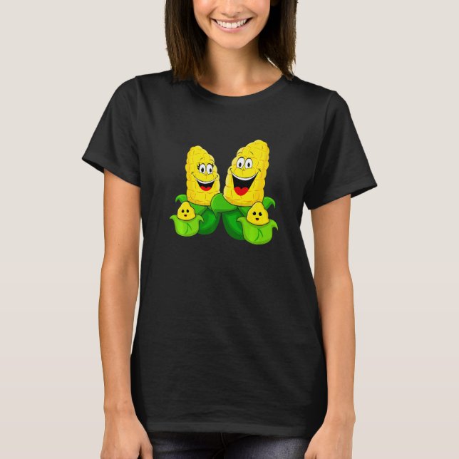 Camiseta Corn Family Vegetable Vegetarian Vegan Farming   (Anverso)