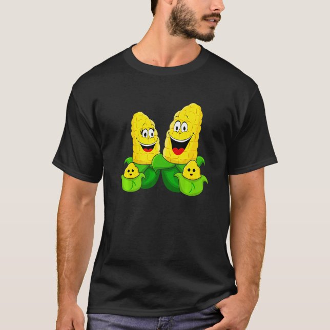 Camiseta Corn Family Vegetable Vegetarian Vegan Farming   (Anverso)