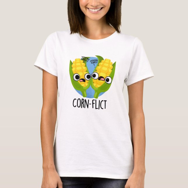Camiseta Corn-flict Funny Corn Pun (Anverso)