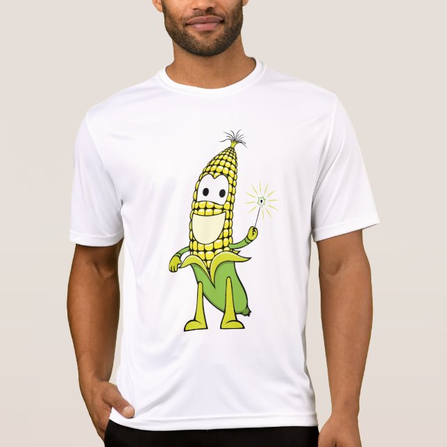 Camiseta Corn Wizard Character with Magic Wand (Anverso)