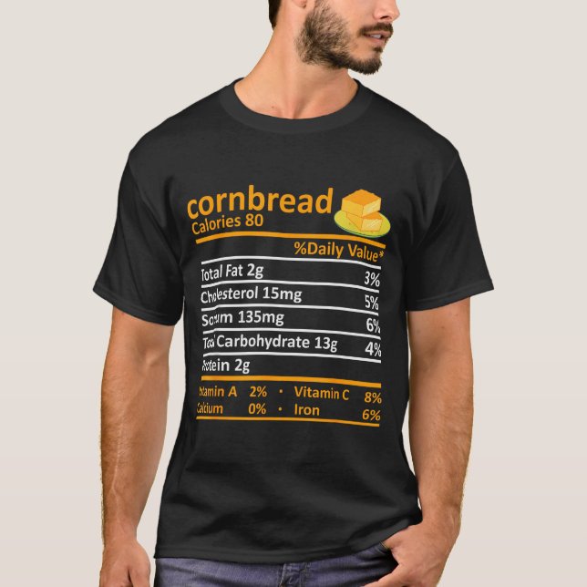 Camiseta Cornbread Nutrition Food Thanksgiving Costume Chri (Anverso)