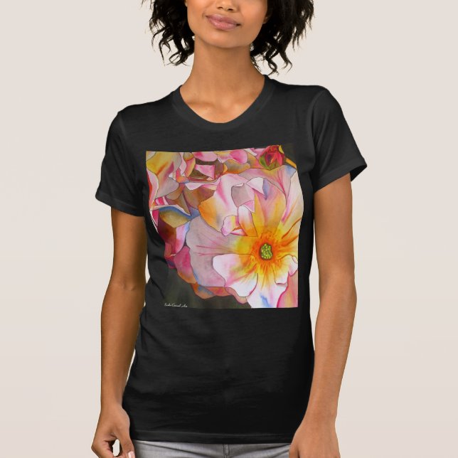 Camiseta Cornelia rosa rosa rosa pastel arte acuático (Anverso)