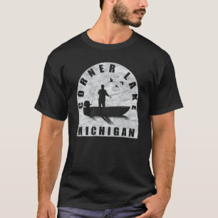 Camiseta Corner Lake Fishing Michigan