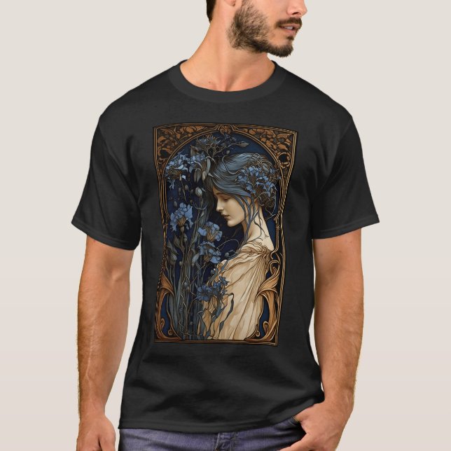 Camiseta Cornflowers And Gold - Art Nouveau (Anverso)