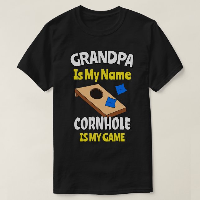 Camiseta Cornhole Abuelo Blind Hole juego divertido (Diseño del anverso)