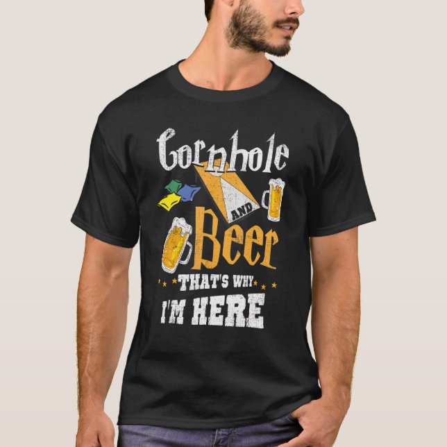 Camiseta Cornhole and Beer Por eso estoy aquí (Anverso)