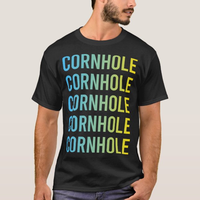 Camiseta Cornhole Azul Amarillo (Anverso)