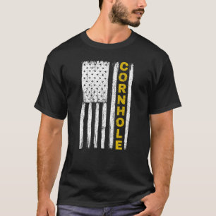 Camiseta Cornhole Bandera Patriótica del 4 de Julio