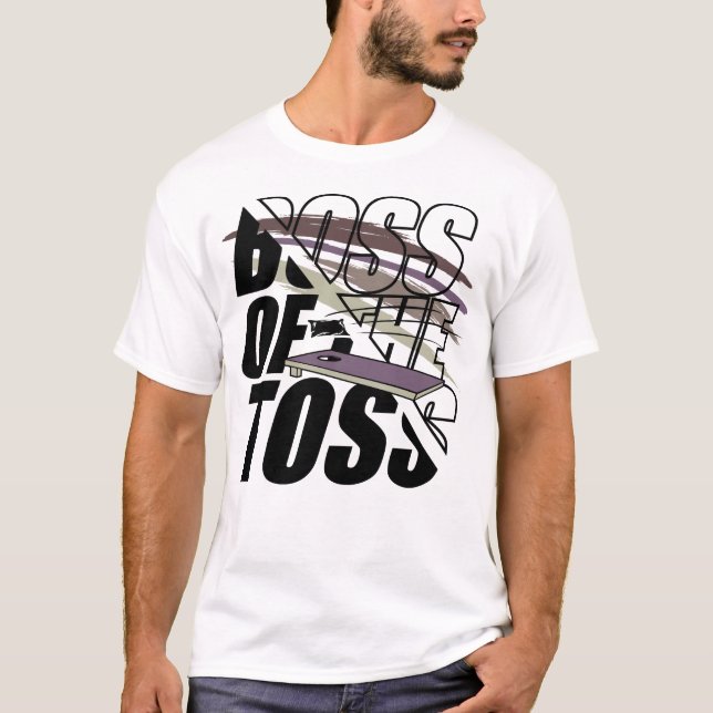 Camiseta Cornhole Boss divertido del lanzamiento (Anverso)