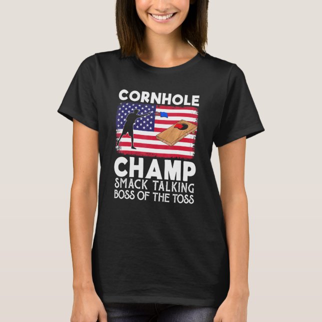 Camiseta Cornhole Champ Smack Hablando Jefe De La Toss Co (Anverso)