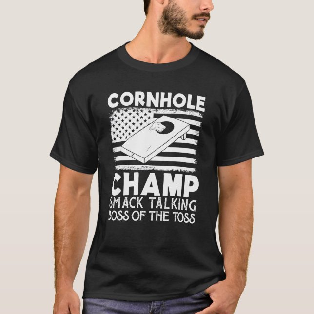 Camiseta Cornhole Champ Smack Hablando Jefe De La Toss Cor (Anverso)