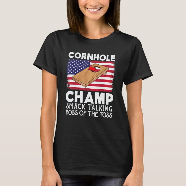 Camiseta Cornhole Champ Smack Talking Boss Of The Toss  Cor (Anverso)