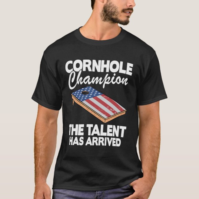 Camiseta Cornhole Champion American Flag Board Cornhole (Anverso)