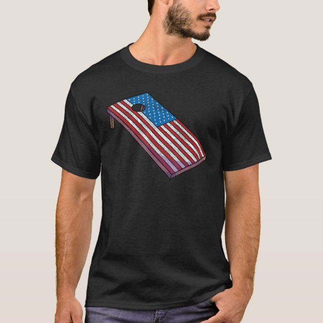 Camiseta Cornhole Corn Hole Patriotic (Anverso)