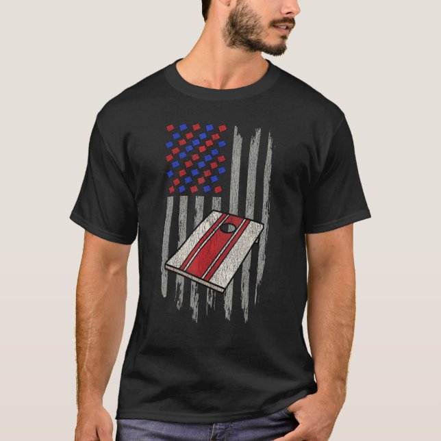 Camiseta Cornhole Corn Hole Patriotic 1 (Anverso)