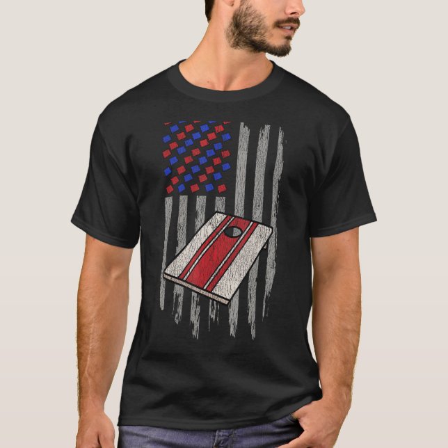 Camiseta Cornhole Corn Hole Patriótico 1 (Anverso)
