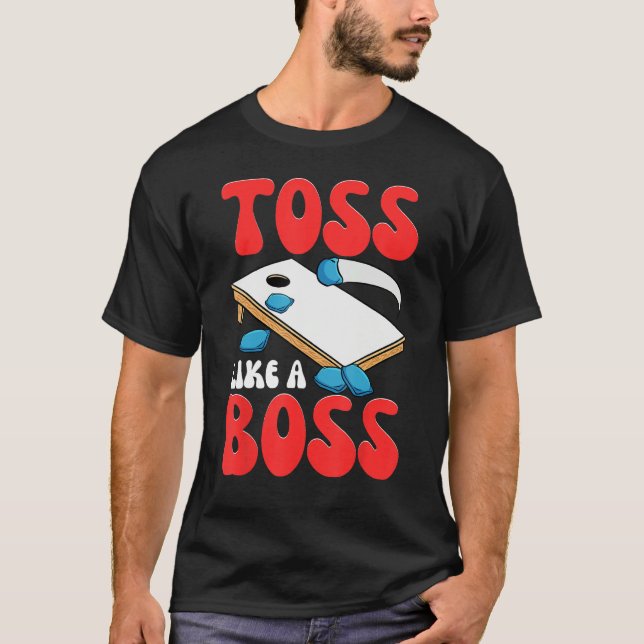 Camiseta Cornhole Corn Hole Toss Like A Boss (Anverso)