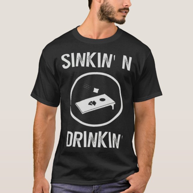Camiseta Cornhole  For Men Team Beer Drinking (Anverso)