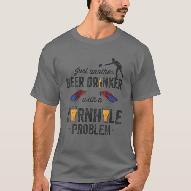 Camiseta Cornhole Funny Beer Drinker Bean Bag Toss 4 De J (Anverso)
