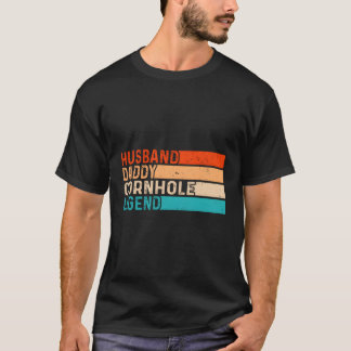 Camiseta Cornhole Husband Daddy Legend Dad