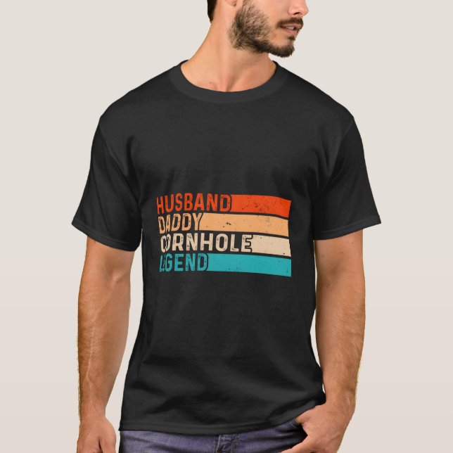 Camiseta Cornhole Husband Daddy Legend Dad (Anverso)