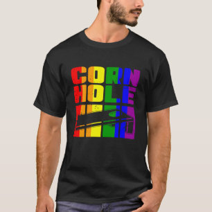 Camiseta Cornhole LGBTQ Gay Lesbian Rainbow Vintage USA pue