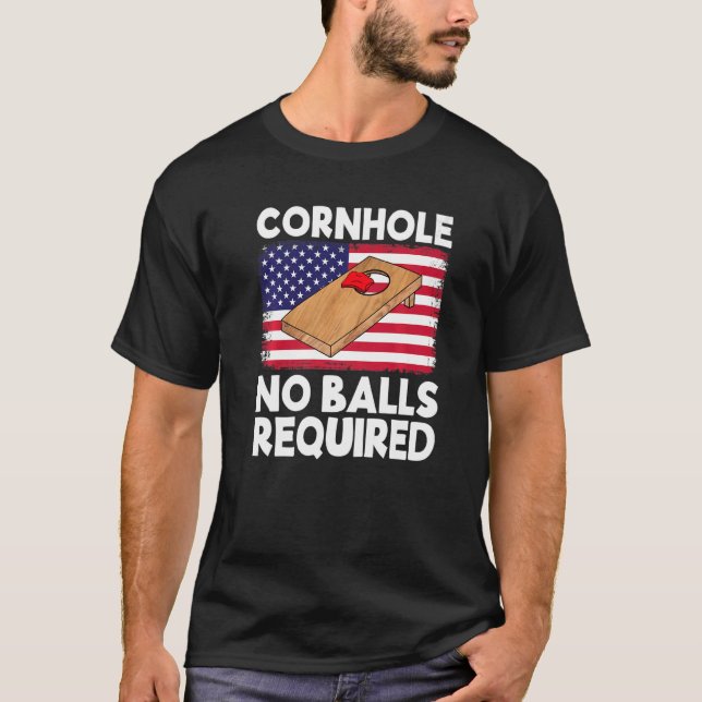 Camiseta Cornhole No Balls Requiere Bolsa De Baño De Cornho (Anverso)