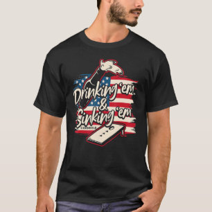 Camiseta Cornhole Para Hombres Beber Em Hundiendo Em 4 De J