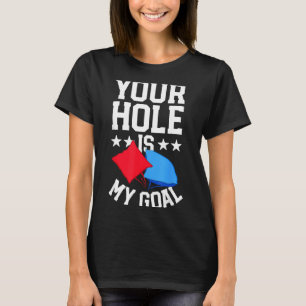 Camiseta Cornhole para hombres juego divertido bbq el hoyo