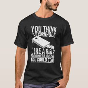 Camiseta Cornhole Play como una Chica deportista femenina C