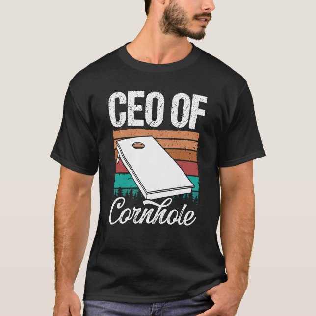 Camiseta Cornhole Player Cornament CEO de Cornhole Throwing (Anverso)