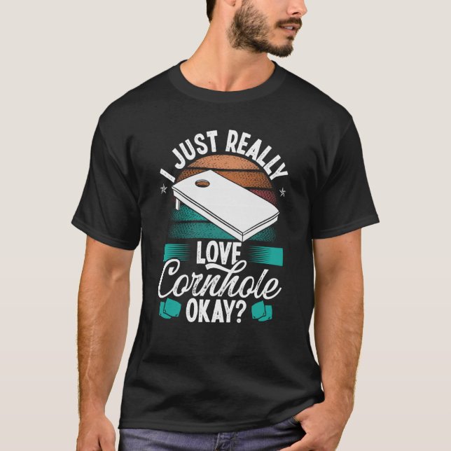 Camiseta Cornhole Player me encanta Tosser Throwing Cornho (Anverso)