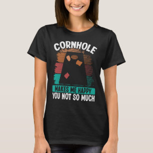 Camiseta Cornhole Player me hace feliz Lanzar agujero de ma