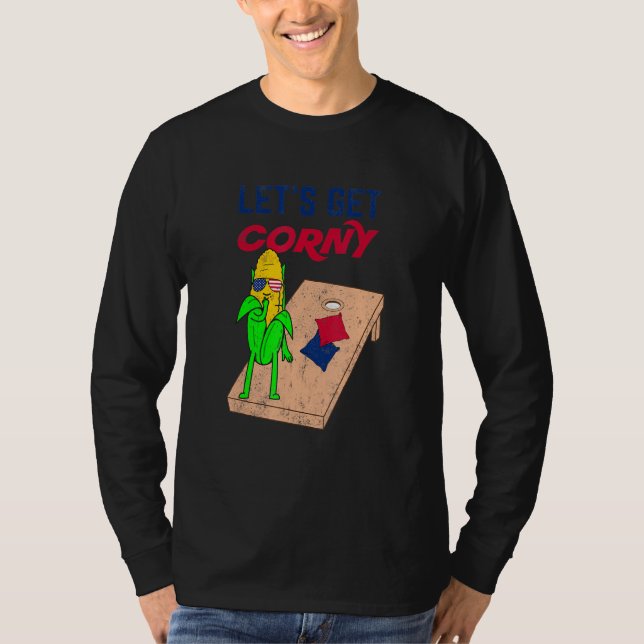Camiseta Cornhole Pun Let's Get Corny (Anverso)