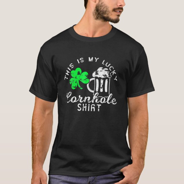 Camiseta Cornhole St Patrick's Day This is My Lucky Cornhol (Anverso)
