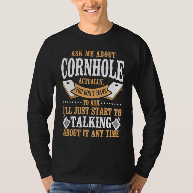 Camiseta Cornhole Team Bean Bag Player Champ Ask Me About C (Anverso)