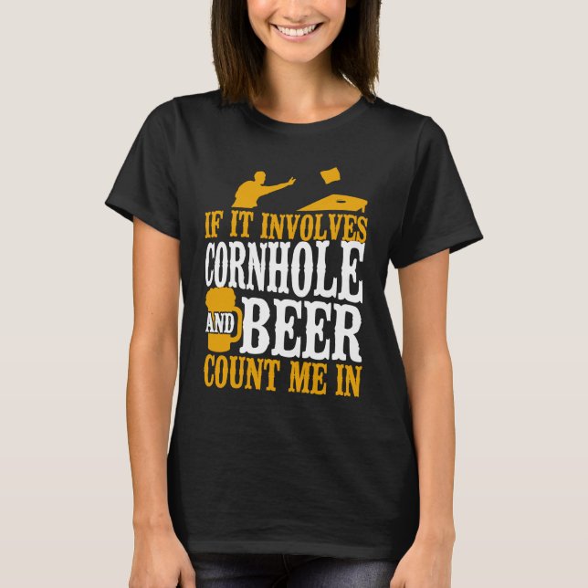 Camiseta Cornhole Team Bean Bag Player Champ Beer Si Es Inv (Anverso)
