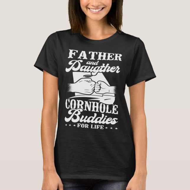 Camiseta Cornhole Team Bean Bag Player Champ Dad Daughter (Anverso)