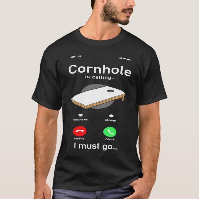 Camiseta Cornhole Team Bean Bag Player Champ Phone Display  (Anverso)