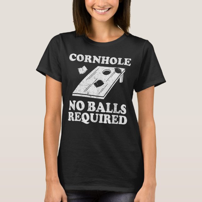Camiseta Cornhole Team No Balls Requerido Bean Bag Fathers  (Anverso)