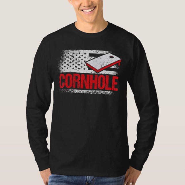 Camiseta Cornhole Torneo Cornstar Hole Rojo Blanco (Anverso)