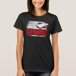Camiseta Cornhole Torneo Cornstar Hole Rojo Blanco
