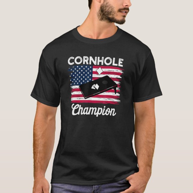 Camiseta Cornhole Trophy Champion  Bean Bag Cornhole Player (Anverso)