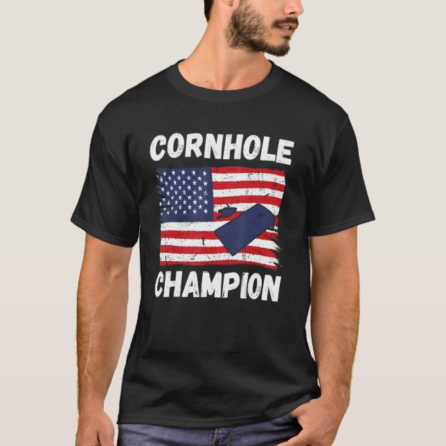 Camiseta Cornhole Trophy Champion Bean Bag Cornhole Player (Anverso)