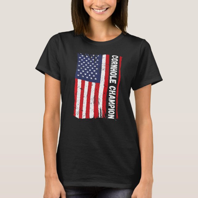 Camiseta Cornhole Trophy Champion Bean Bag Cornhole Player (Anverso)