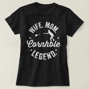 Camiseta Cornhole Vintage Funny Wife Mom Cornhole Legend